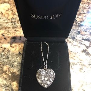 Suspicion Sterling Silver Marcasite necklace.